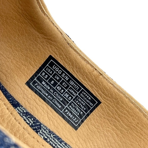 UGG NOELLA Y2K DENIM LOGO PEEP TOE SLINGBACK ESPADRILLE WEDGE HEELS - Picture 12 of 12